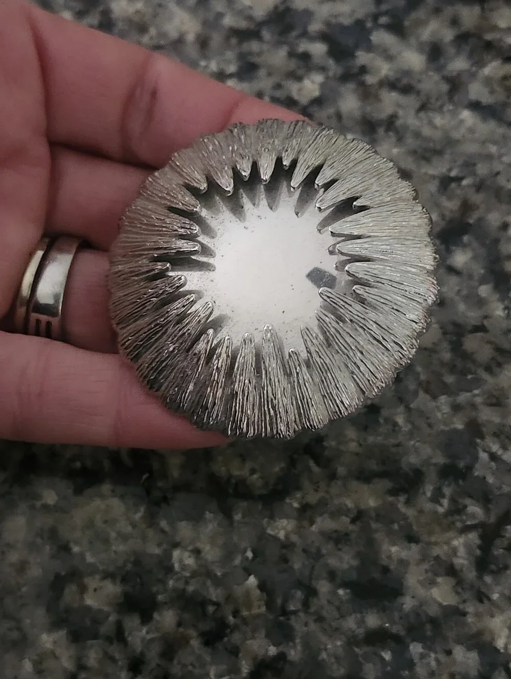 Vtg Monet Signed Large Silver Tone Mirrored Starburst Sun Celestial Brooch